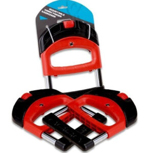 Adjustable hand and finger exerciser with a red and black plastic design. The exerciser has a spring-loaded mechanism and adjustable tension. The packaging includes the brand "Gategold" and the label "ADJUSTABLE HAND FINGER EXERCISER.