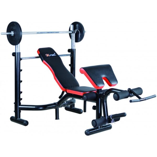 this is a product image showing front view Deluxe Weight Bench with 50kg GG310-1