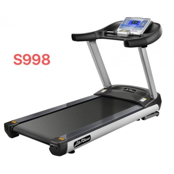 this is a product image showing sides view Lite Fitness Commercial Treadmill S998