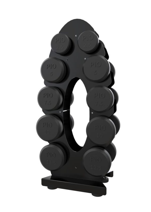 this is a product image showing front view Oval Shaped Dumbbell Rack (pl06)