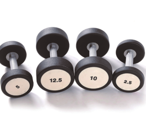 this is a product image showing front view Rubber Dumbbell 2.5kg pair