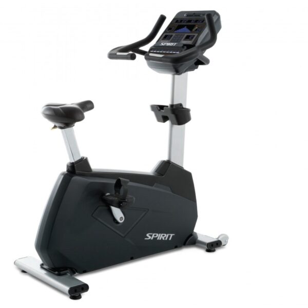 this is a product image showing front view Spirit Fitness Upright Bike CU900